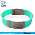 Customized silicone bracelets with metal clip with QR code